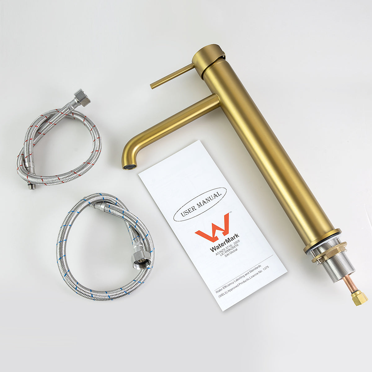 LUCID PIN - Brushed Brass Basin Mixer