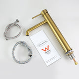 LUCID PIN - Brushed Brass Basin Mixer