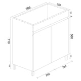 600mm PVC Slim Freestanding Vanity