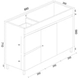 900mm PVC Slim Freestanding Vanity (LHD)