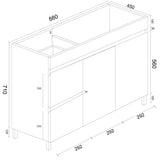 900mm PVC Freestanding Vanity (LHD)