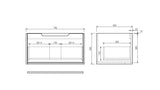 750mm Wall-Hung Cabinet - Natural Oak