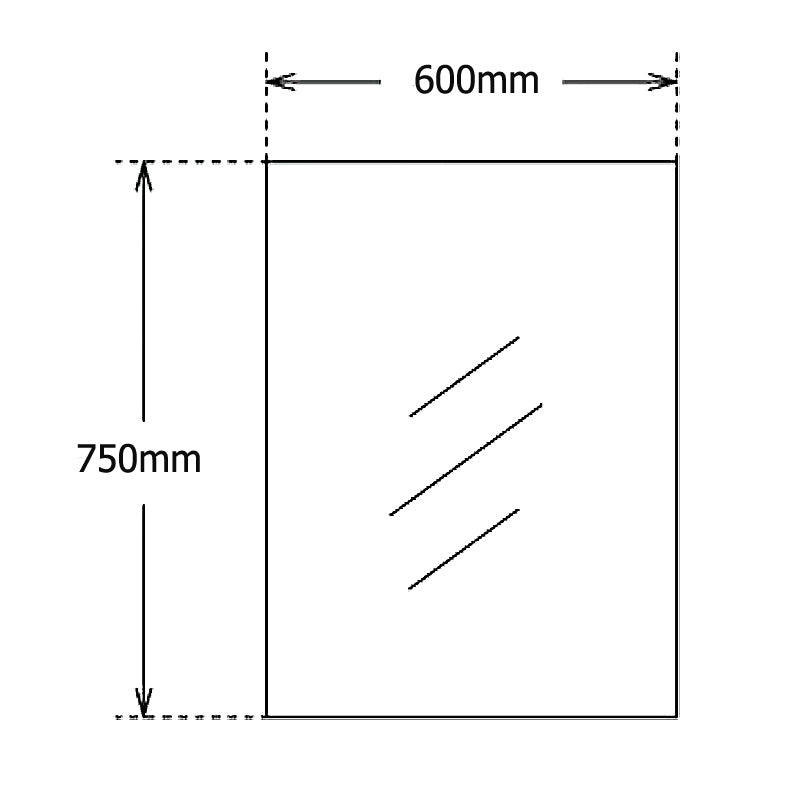 750x600mm Bevel Edge Rectangle Plain Mirror