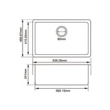 635x469x241mm White Granite Single Bowl Kitchen Sink