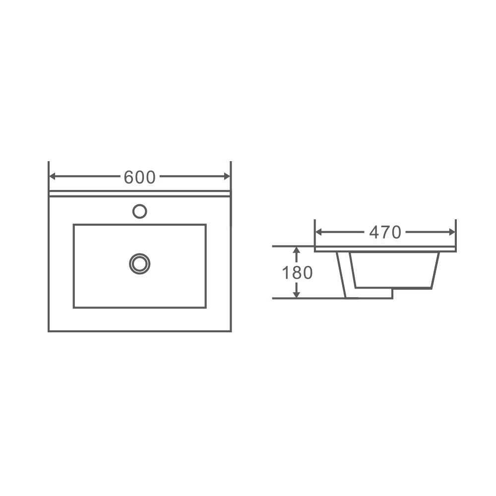 600mm PVC Freestanding Vanity
