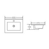 600mm PVC Freestanding Vanity