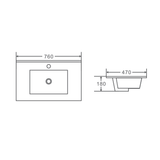 750mm Wall-Hung Vanity - Black Oak