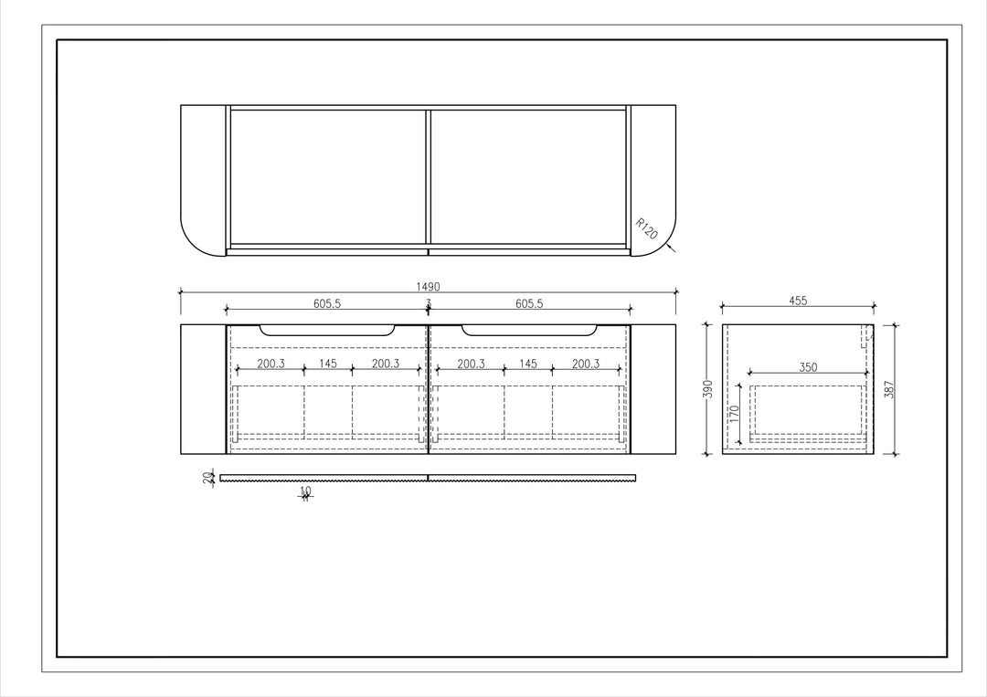 1500mm Wall-Hung Cabinet - Matt White