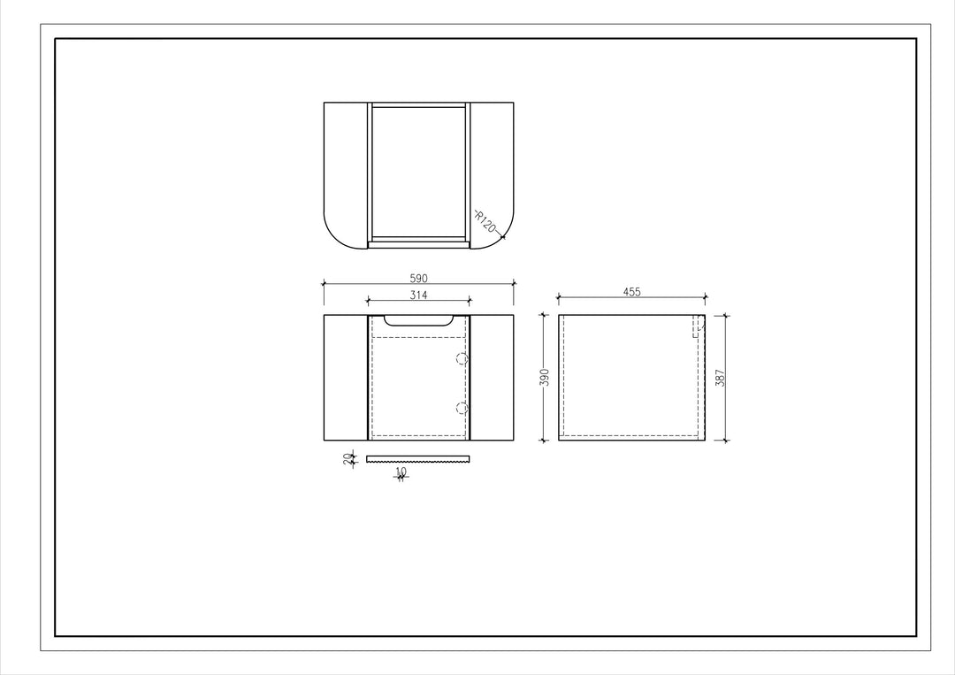 600mm Wall-Hung Cabinet - Bur Oak