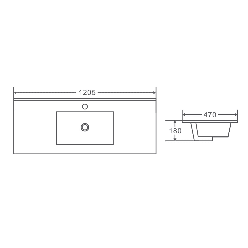 1200mm Wall-Hung Vanity - Black Oak