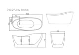 Clara Freestanding Bathtub - Gloss White