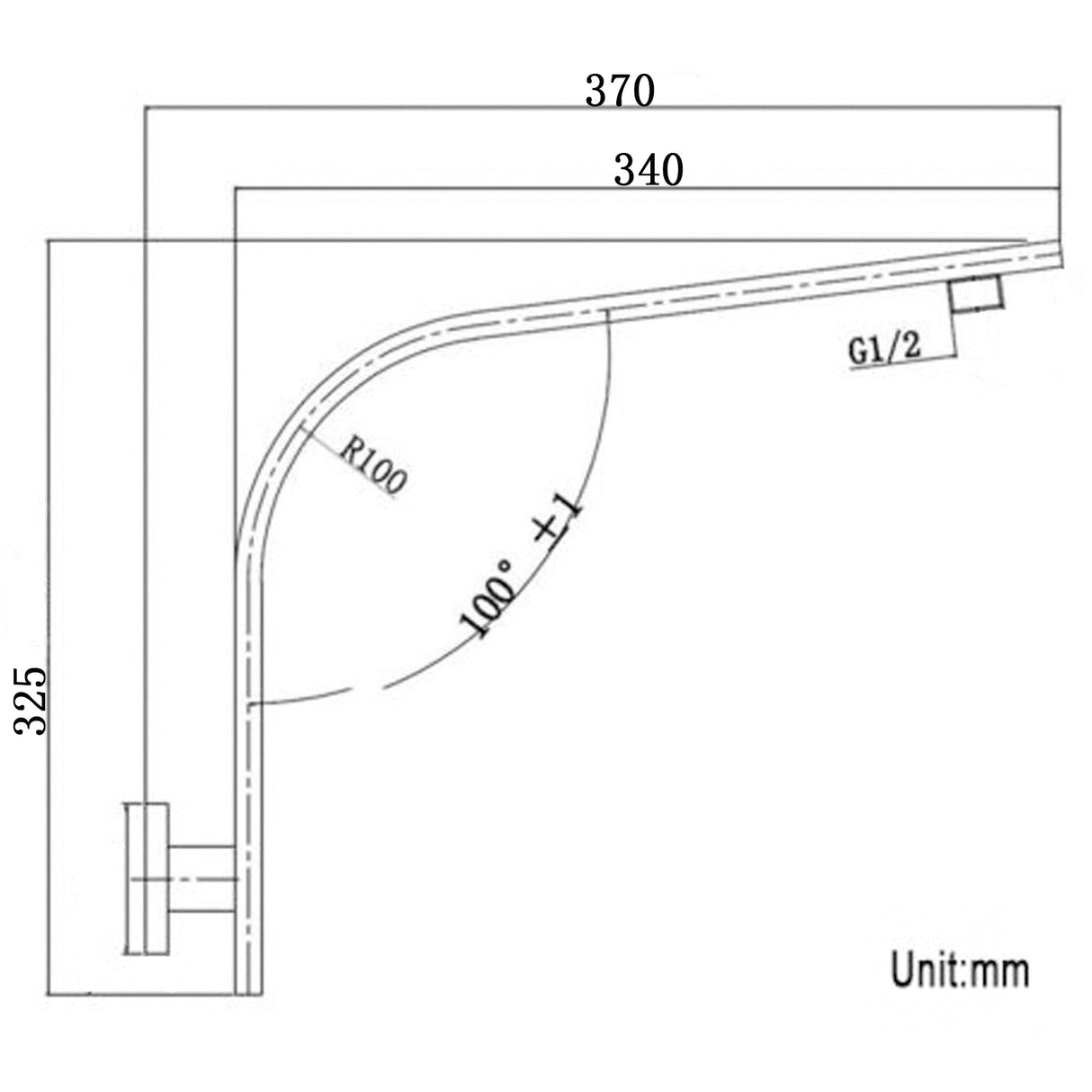 Black Wall Shower Arm