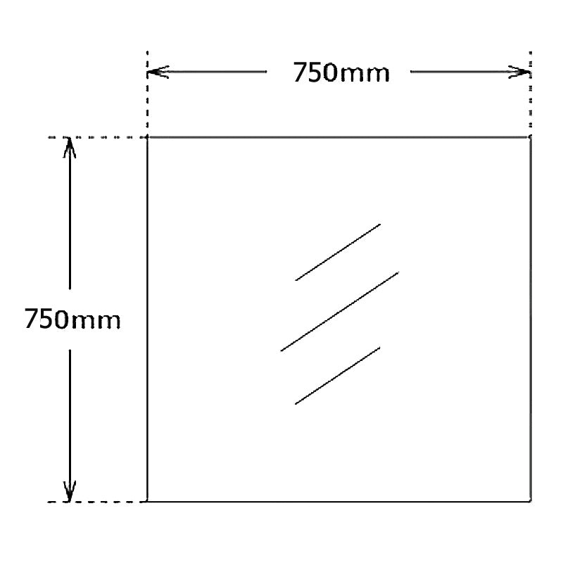 750x750mm Bevel Edge Rectangle Plain Mirror