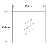 750x750mm Bevel Edge Rectangle Plain Mirror