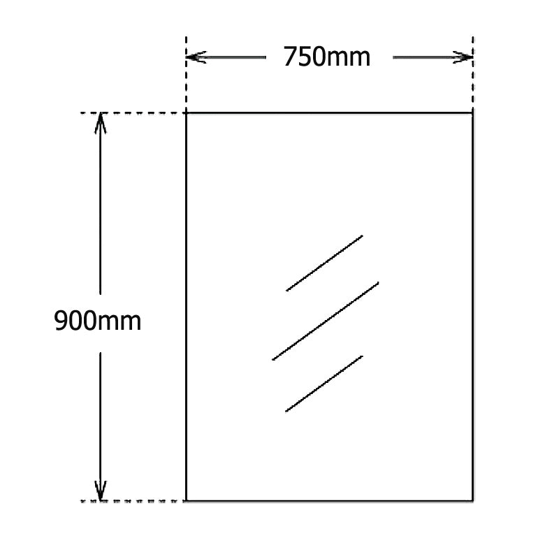 900x750mm Bevel Edge Rectangle Plain Mirror
