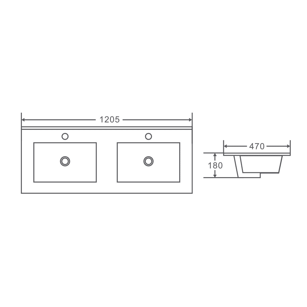 1200mm Wall-Hung Vanity - Black Oak