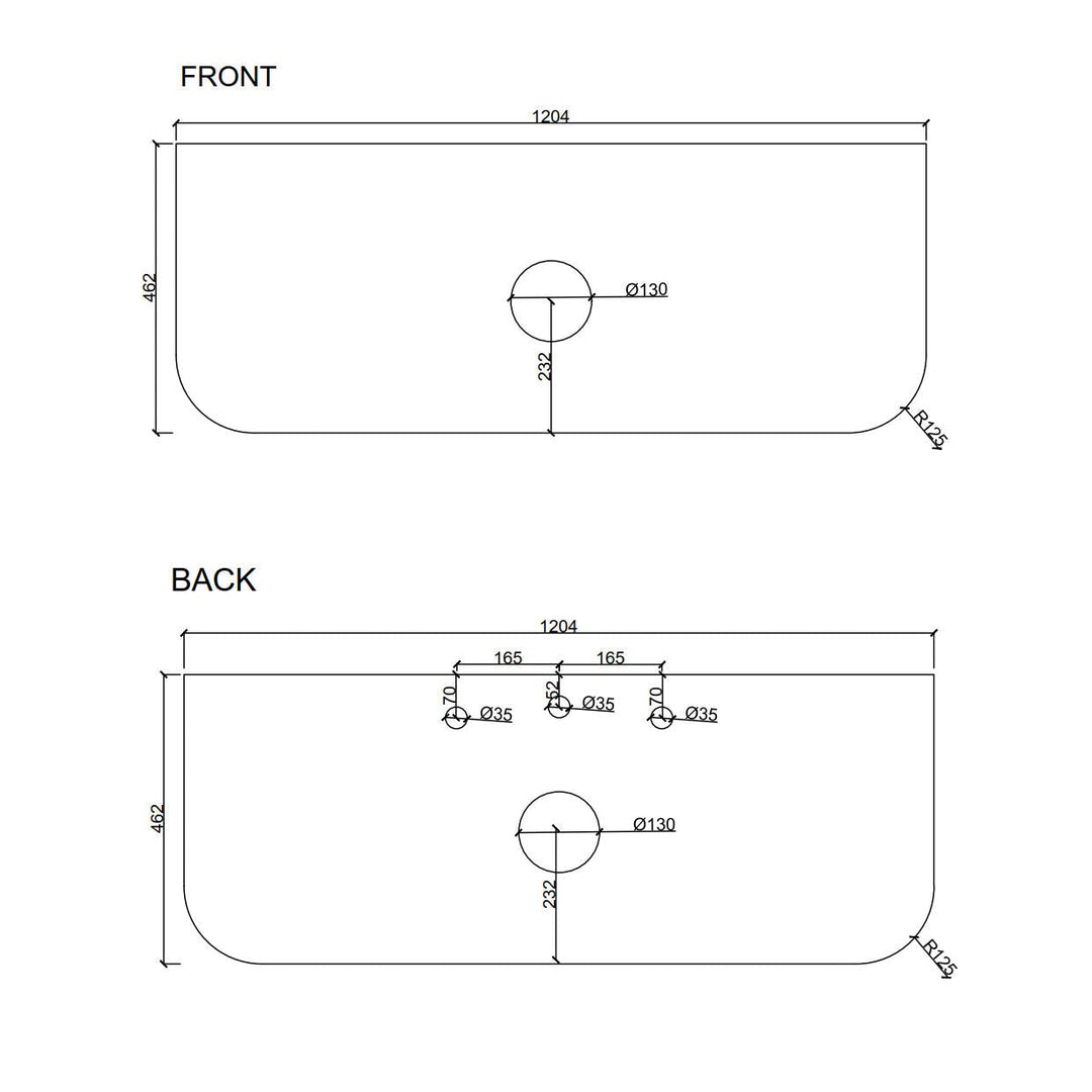 1200mm Wall-Hung Cabinet - Matt White