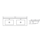 1500mm PVC Freestanding Vanity