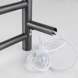Brushed Gunmetal Heated Towel Rack 6 Bars