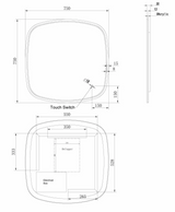 750x750mm LED Mirror