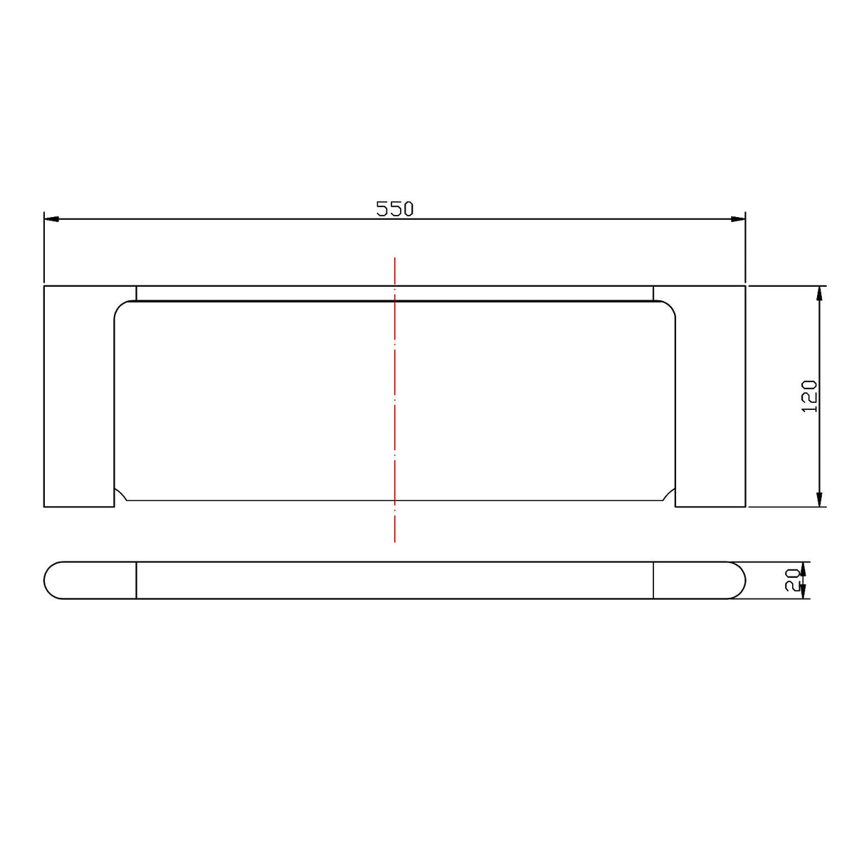 VOG - Gunmetal Glass Shelf