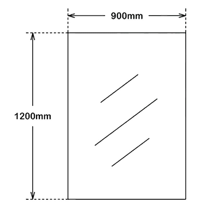 1290x900mm Bevel Edge Rectangle Plain Mirror