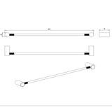 CADDENCE - 600mm Brushed Gunmetal Single Towel Rail
