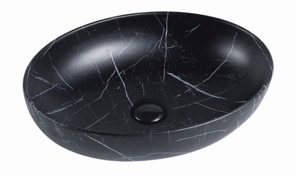 Matte black marble