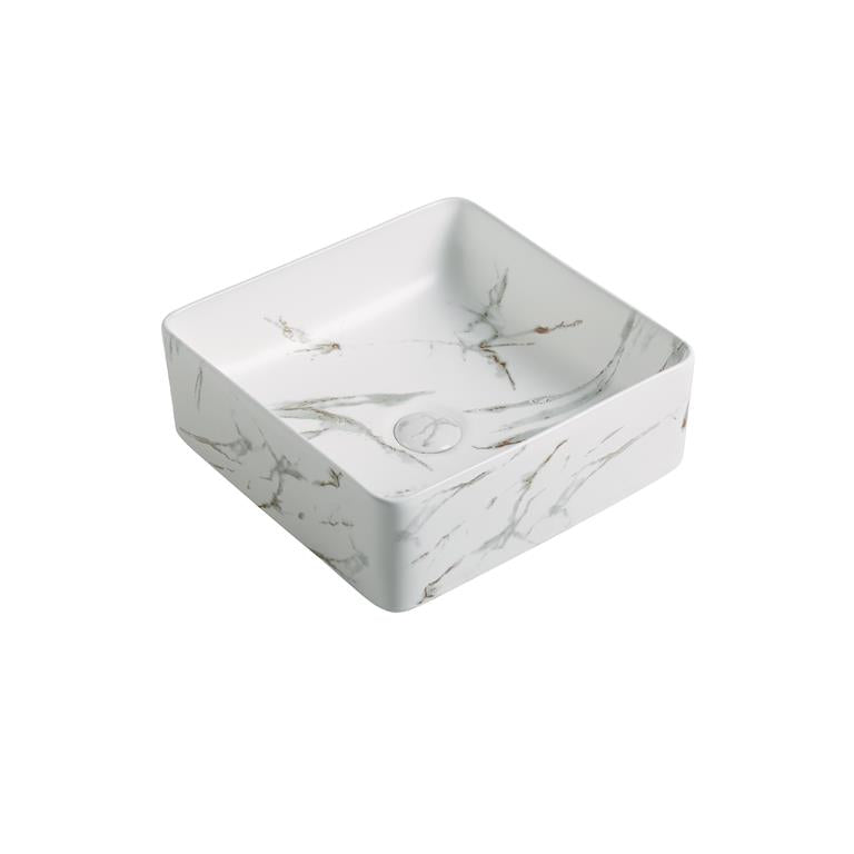 Ceramic Art Basin Matte White Carrara
