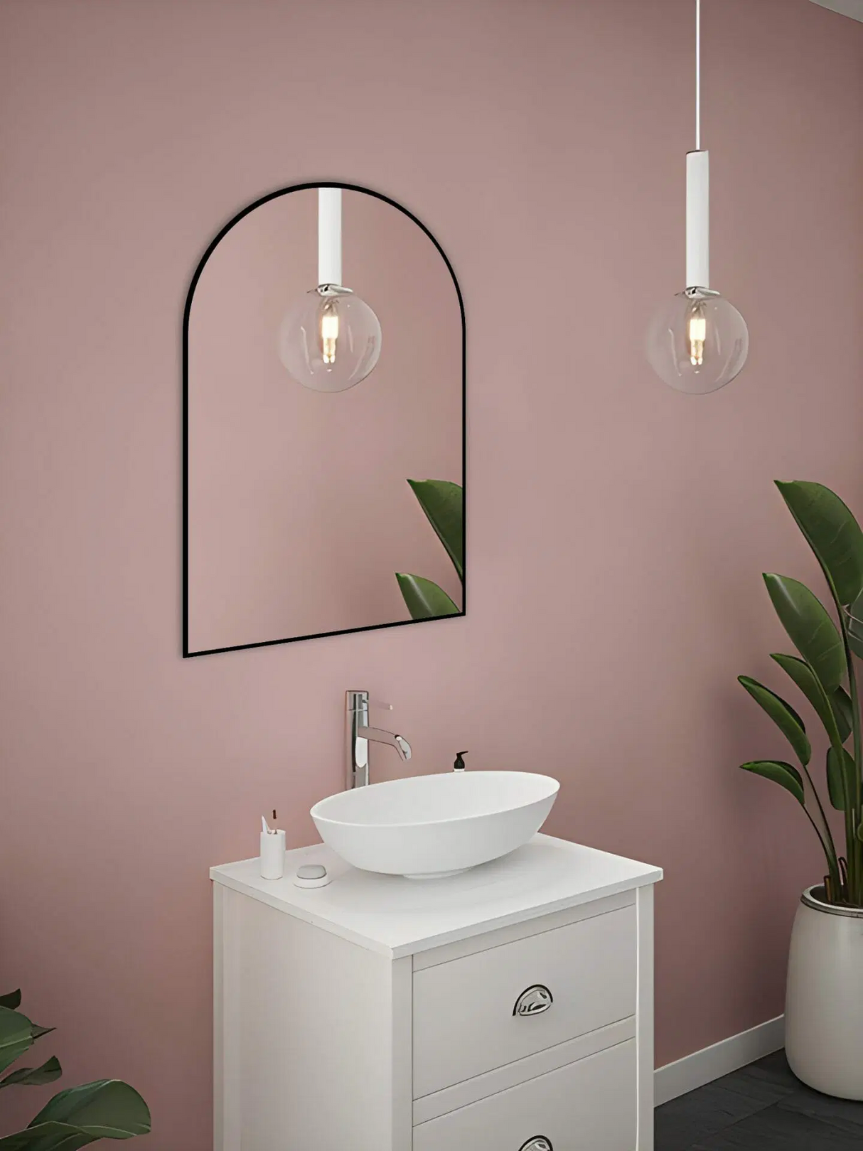 600x900x21.5mm Matte Black Framed Mirror