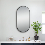 500x1000mm Matte Black Framed LED Dressing Mirror