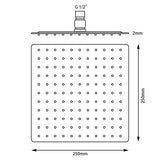 250mm Black Shower Head