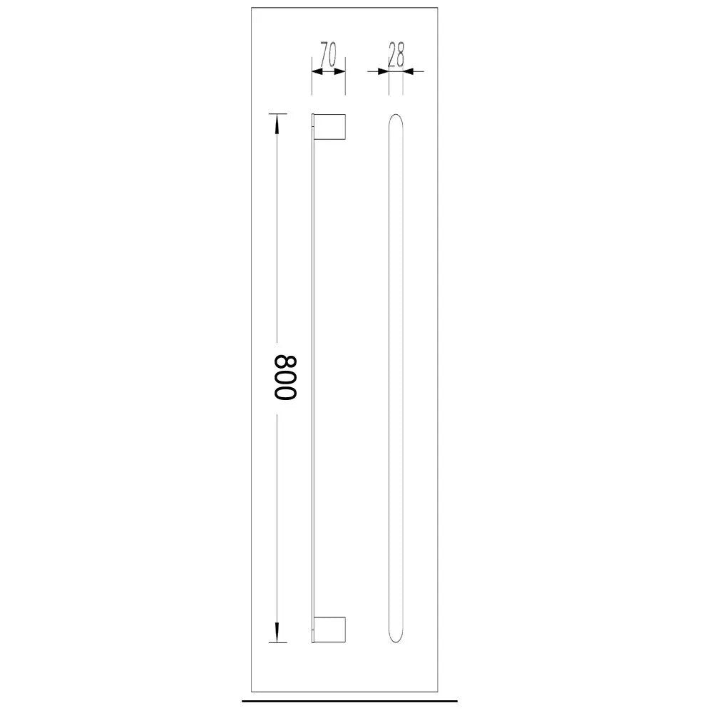 Bellino Brushed Nickel 800mm Single Towel Rail