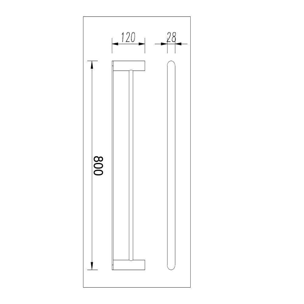 Bellino Brushed Yellow Gold 800mm Double Towel Rail