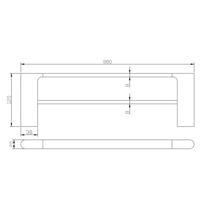 Bellino Chrome Zinc Alloy 800mm Double Towel Rail