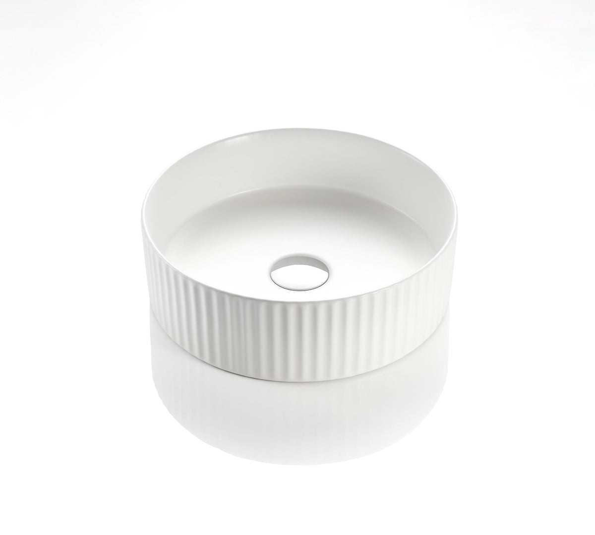 VITO Geneva Fluted Round Premium Ceramic Above-Counter Basin 360*360*115mm