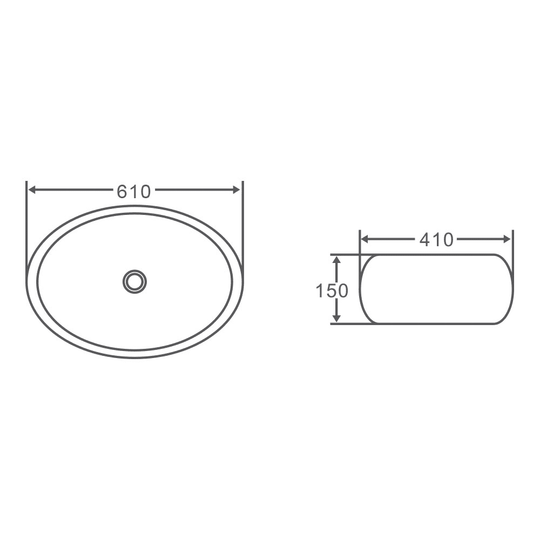 Chur 33 Counter-top Oval Basin - Matt Black