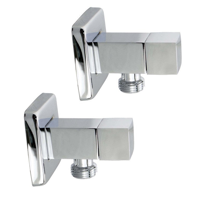 Bathroom Square Chrome 1/4 Turn Washing Machine Stop Tap(One Piece)