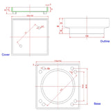 115x115mm Chrome Tile Insert Drain
