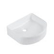 Cora 40 Counter-Top Fluted Arch Basin - Matt White - MTO Marbles & Tiles Outlet