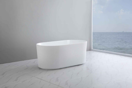 Ceto Ally Groove Freestanding Acrylic Bathtub Modern 1500mm AGV1500GW