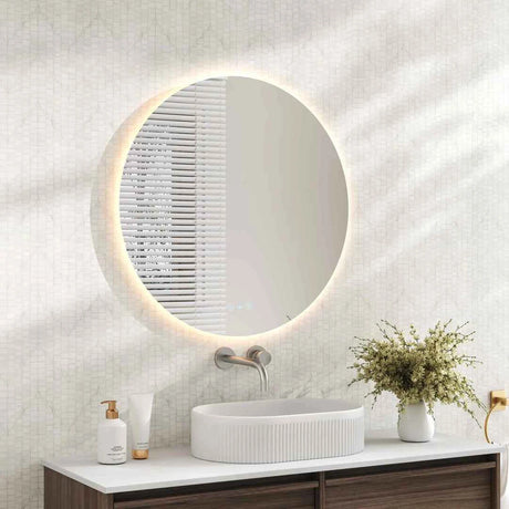 Luna LED Round Mirror 600mm - with Adjustable LED Lighting