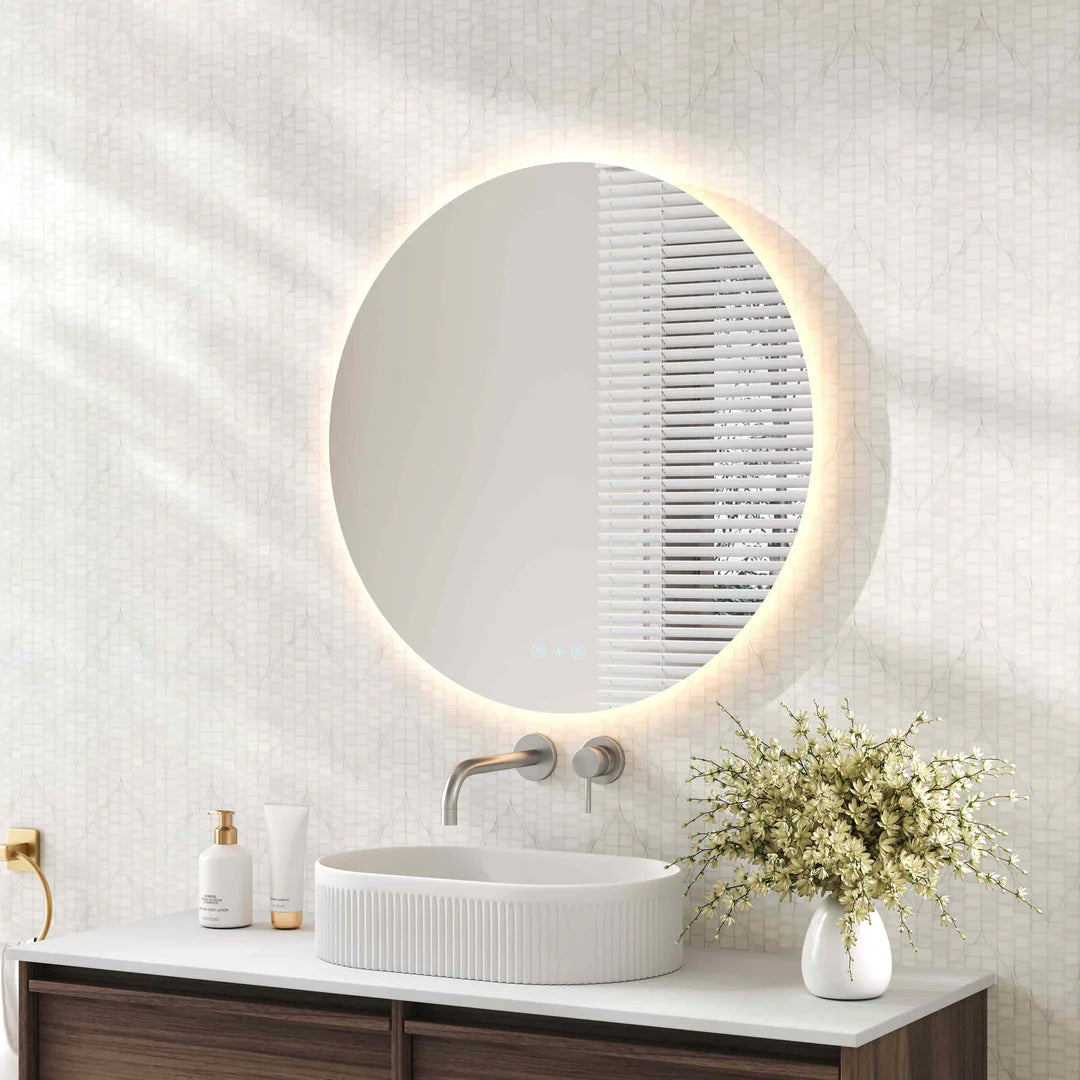 Luna LED Round Mirror 600mm - with Adjustable LED Lighting