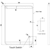500x700mm Framed LED Mirror