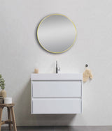 600mm Matte Brushed Gold Framed Mirror