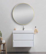 800mm Matte Brushed Gold Framed Mirror