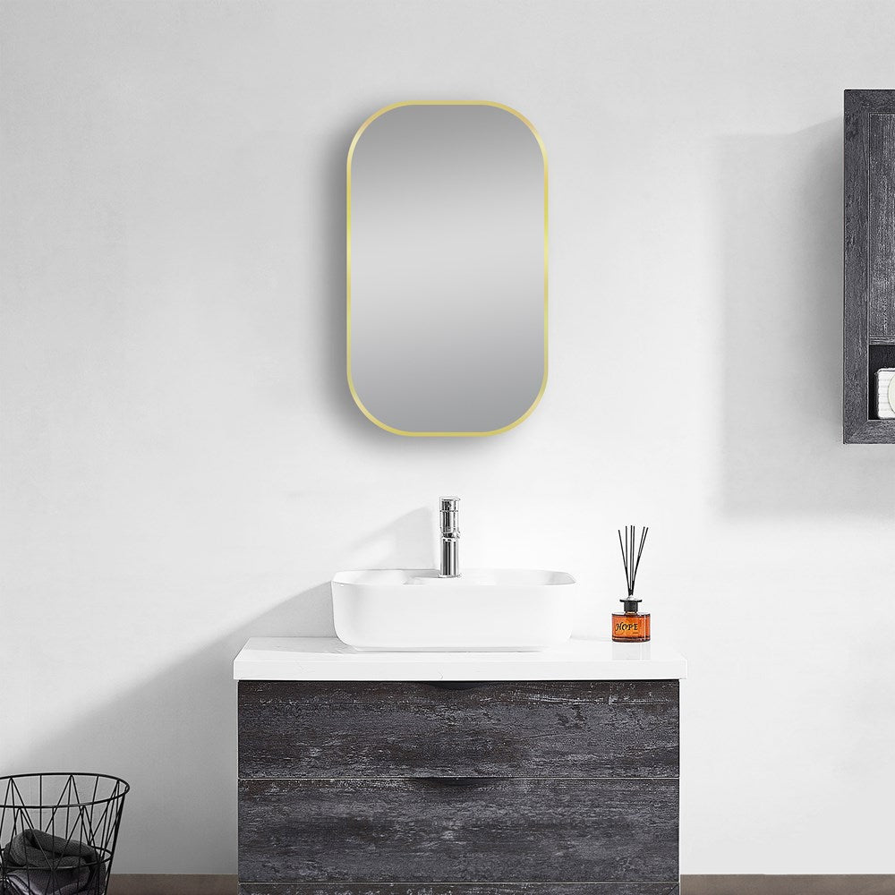 450x750mm Matte Brushed Gold Framed Mirror