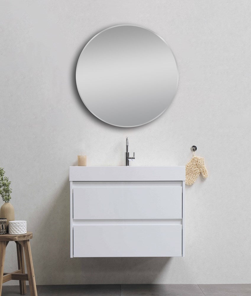 700mm Matte Brushed Nickel Framed Mirror