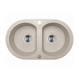 470x780x204mm Beige Granite Double Bowl Kitchen Sink