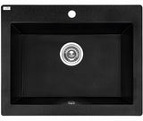 490x580x220mm Black Granite Single Bowl Kitchen Sink